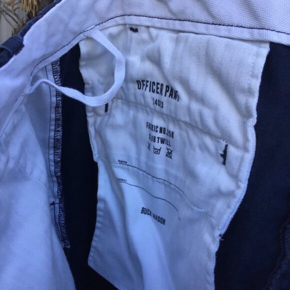 Buck Mason officer pant men’s 34 navy blue chino pants slub twill cotton - Picture 7 of 9